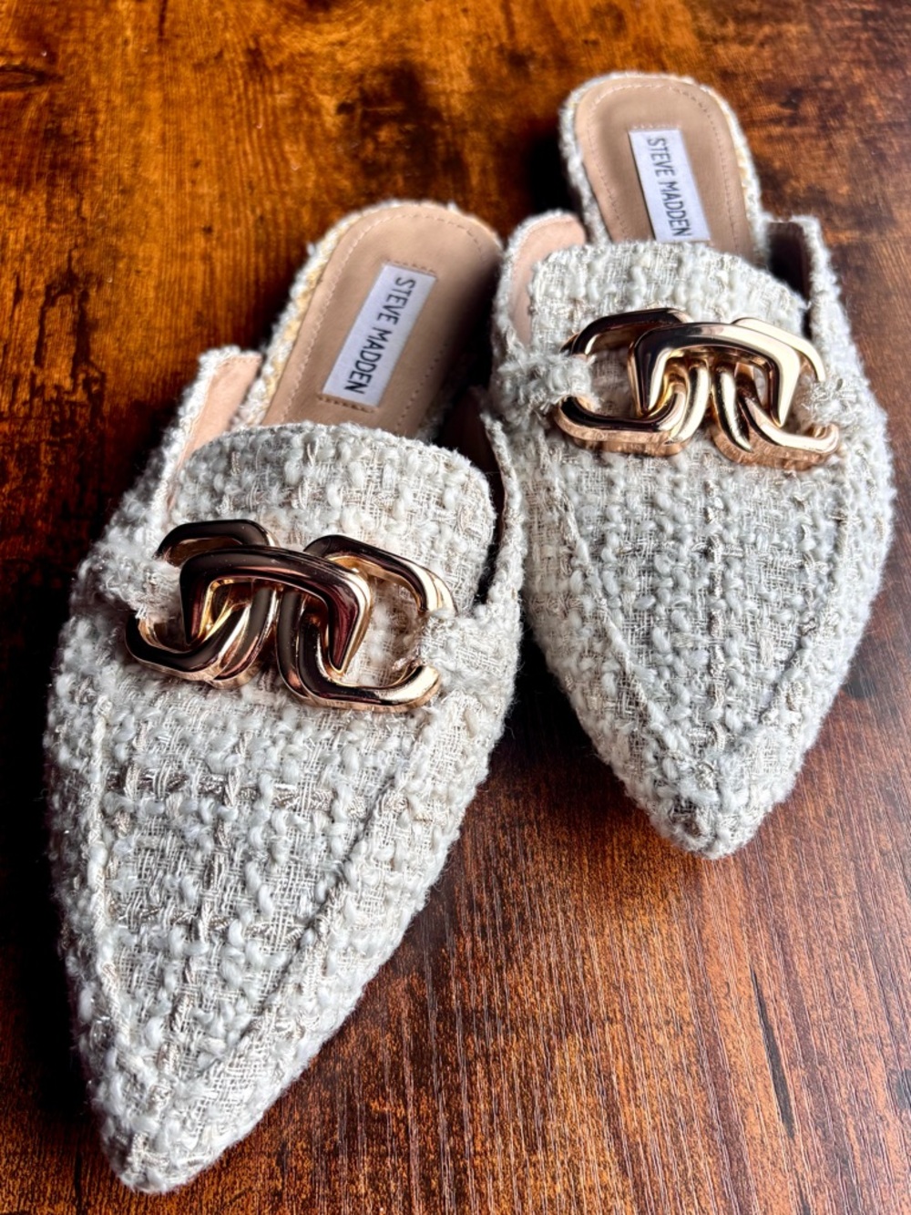 STEVE MADDEN Boucle Pointed Slip-On Mules